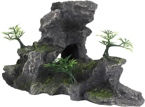 Miniatura 8 de Zerodis Adornos de acuario para acuario, vista de montaña, adorno de piedra, resina de simulación, rocalla, musgo, cueva, paisaje, artificial