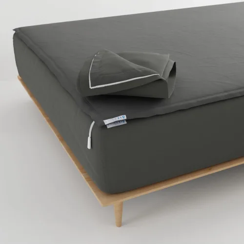 Miniatura 20 de QuickZip Paquete de Repuesto Fitted Plus: 1 Sábana Bajera (Base + Sábana con Cremallera) y 1 Sábana con Cremallera - Fácil de Cambiar, No se Sale