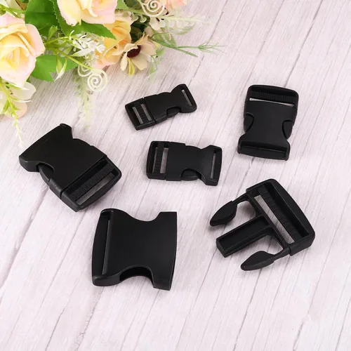 Miniatura 5 de uxcell Hebilla de liberación lateral, doble hebilla ajustable de plástico clips de repuesto para mochila de equipaje correa cinturón