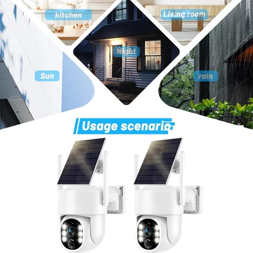 Miniatura 7 de Cámaras de seguridad solares inalámbricas para exteriores, cámara de seguridad WiFi de 5G/2.4 GHz para seguridad del hogar, cámara de seguridad