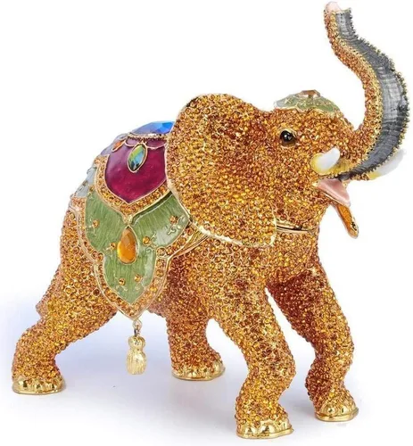 KALIFANO Joyero decorativo para mujer con cristales Swarovski y gemas con forma de animales salvajes, hecho para almacenamiento y organización,