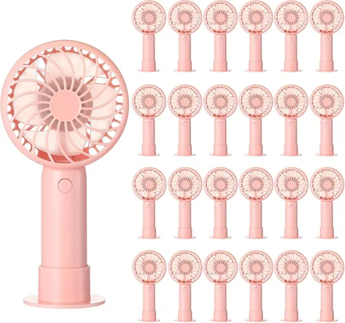 Miniatura 20 de Tujoe Mini ventilador de mano potente de 3 velocidades, ventilador personal pequeño portátil recargable con base USB para mujeres, maquillaje