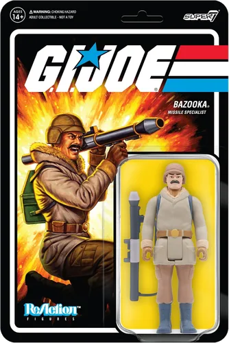 Super7 G.I. Joe Bazooka (Arctic) - Figura de acción G.I. Joe de 3.75 pulgadas con accesorios, coleccionables clásicos de dibujos animados y juguetes