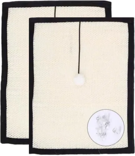Miniatura 6 de Alfombrilla rascador de sisal natural para gatos y protectores de muebles, alfombrilla rascador para gatos, para sofá, silla y alfombras de pared
