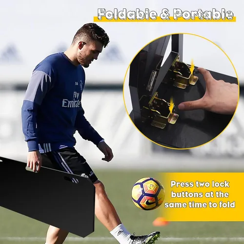 Miniatura 5 de Mejora de tablero de rebote de fútbol de 3 ángulos, pared de fútbol portátil para adultos y niños, equipo de entrenamiento de fútbol plegable