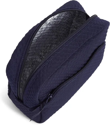 Miniatura 2 de Vera Bradley Bolsa organizadora de maquillaje cosmético grande de microfibra para mujer Azul marino