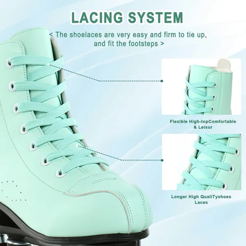 Miniatura 7 de Jessie - Patines de piel sintética ajustables de cuatro ruedas de alta calidad para mujeres, hombres, niños y niñas - Interior y exterior Rueda