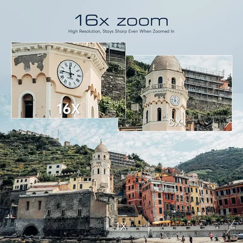 Miniatura 3 de Cámara digital 5K para fotografía, cámara de vlogging WiFi de 64MP con doble lente y pantalla abatible de 180°, zoom 16X, kit de cámara de apuntar