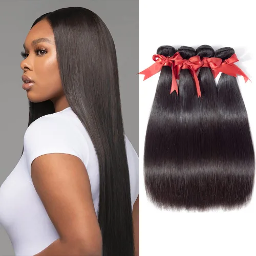 Miniatura 13 de Kerriana Paquetes de cabello humano lacio rizado, rizado lacio cosido 100% sin procesar brasileño 3 paquetes 10 pulgadas 12 pulgadas 14 pulgadas
