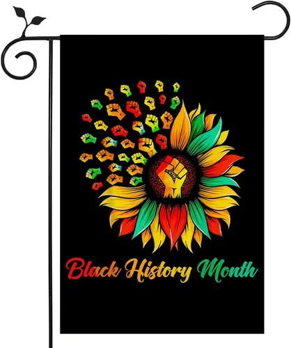 Nepnuser Bandera de jardín del mes de la historia negra, decoración de festival de doble cara afroamericana, decoración para patio delantero