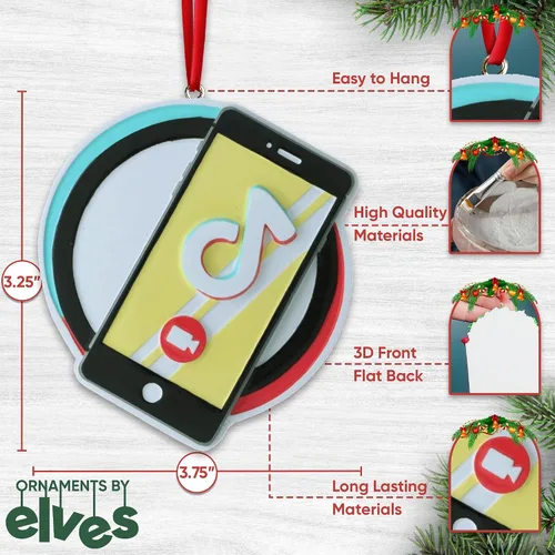 Miniatura 3 de Adorno personalizado para teléfono inteligente 2025 – Aplicación de teléfono de redes sociales para teléfono vintage, regalos únicos, adornos