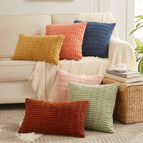 Miniatura 7 de Fancy Homi - Paquete de 2 fundas de almohada decorativas estilo bohemio de 16 x 16 pulgadas para sala de estar, sofá, cama, funda de cojín cuadrada