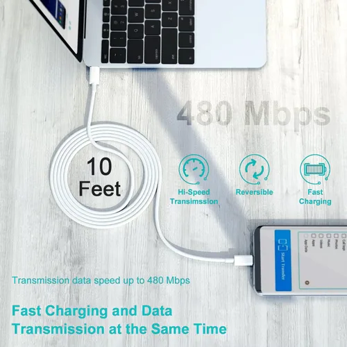 Miniatura 5 de Cargador rápido para iPad, cargador de iPad Pro de 20 W con cable de carga de 10 pies para iPhone 17/17 Pro/17 Air/16, iPad A16/10th, iPad Air 13/11