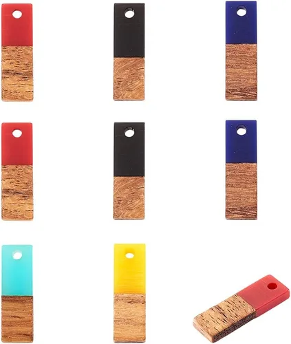 Miniatura 28 de Mega Pet Colgante de resina y madera de nogal para hacer joyas de bricolaje