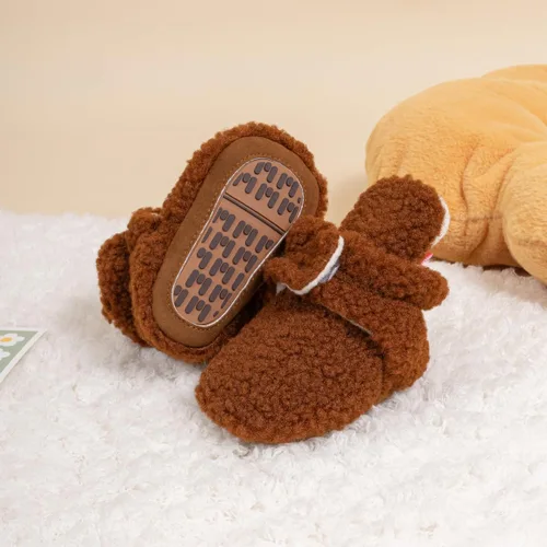 Miniatura 23 de Botines de forro polar para bebés, niños y niñas, pantuflas antideslizantes con agarre suave, zapatos de calcetín para recién nacidos, cuna