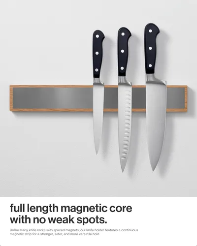 Miniatura 3 de LARHN Soporte magnético para cuchillos de pared, 16 pulgadas, potente tira magnética para cuchillos, utensilios y herramientas, no compatible