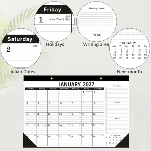 Miniatura 3 de Calendario de escritorio 2025-2026 -18 meses-julio 2025 a diciembre 2026, calendario de escritorio 2025, 12 x 17 pulgadas, calendario 2025-2026