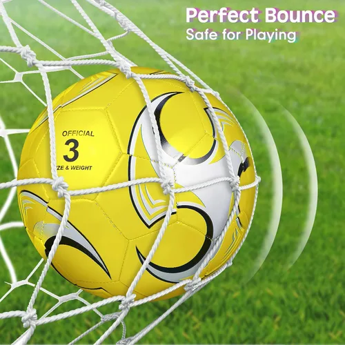 Miniatura 5 de Deekin 6 pelotas de fútbol a granel con bomba de tamaño oficial 5/4/3, pelota de fútbol para interiores y exteriores, entrenamiento deportivo