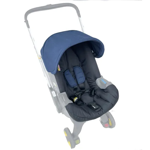 Miniatura 13 de Kits de cambio de cojín de asiento, ropa, sombrilla, toldo para cochecito compatible con asiento de automóvil y cochecito Doona (negro)