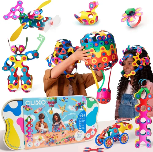 Miniatura 9 de Clixo Super Rainbow, paquete de 60 piezas, un versátil juguete magnético de construcción apto para viajes, diseño flexible para horas de diversión