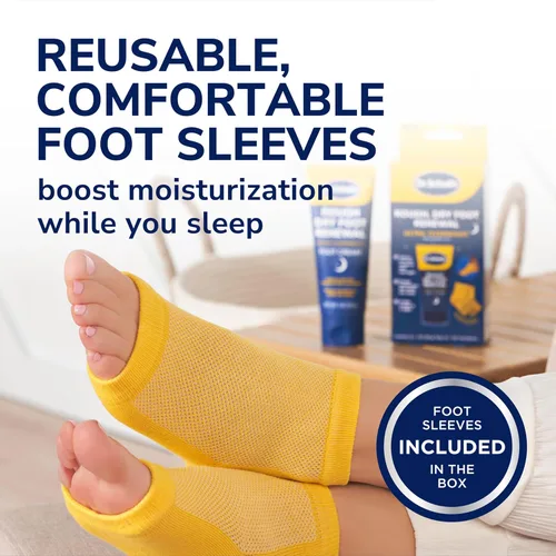 Miniatura 6 de Dr. Scholl's Rough Dry Foot Renewal Ultra Overnight Treatment - Crema para pies durante la noche, 3 onzas con aloe, aceite de coco, calcetines
