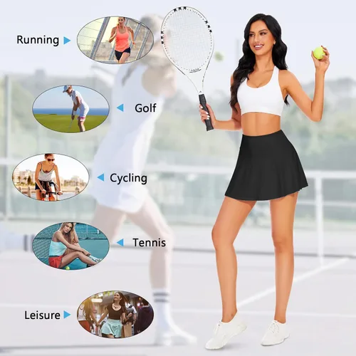 Miniatura 4 de WOWENY Falda pantalón deportiva de tenis para mujer con bolsillos para correr y golf