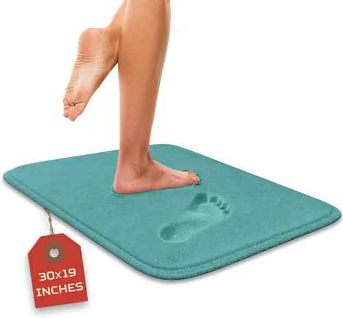 Alfombra de baño de lujo – 1 pieza de alfombrilla de baño de espuma viscoelástica, antideslizante y ultrasuave, altamente absorbente, fácil de