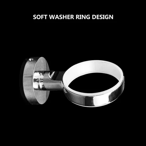Miniatura 3 de Vaso de vidrio para cepillo de dientes con soporte de acero inoxidable para montaje en pared cromado