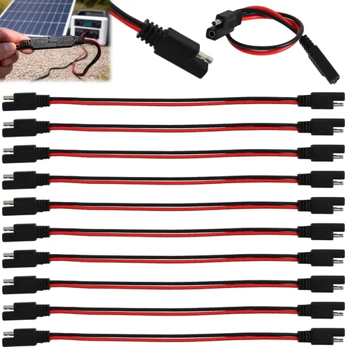 Miniatura 2 de Wadoy Arnés de cables de desconexión rápida de 2 pines SAE (paquete de 5), cable resistente de 12 pulgadas, calibre 12, 12 V, conexión rápida