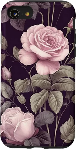 Miniatura 17 de Funda rosa botánica para iPhone 13 Floral Vintage Pattern with cute pink purple
