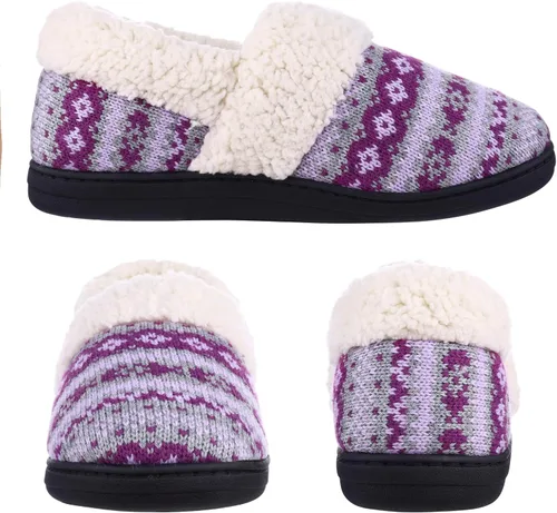 Miniatura 7 de Evshine Pantuflas mullidas de espuma viscoelástica con parte trasera cerrada para mujer, con forro polar, para interiores y exteriores