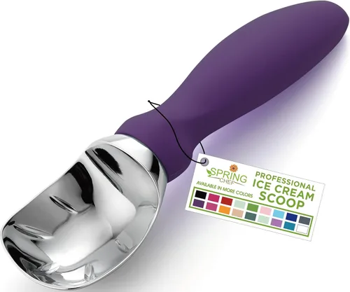 Miniatura 22 de Spring Chef - Cuchara para helado resistente con mango cómodo - Cuchara profesional para helado para gelato, sorbete, masa de galletas, melón, yogur
