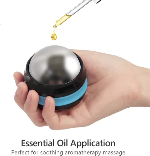Miniatura 4 de AHIER Bola de Masaje en Frío, Acero Inoxidable para Terapia en Frío, Bola de Gel Desmontable de Movimiento Libre para Masaje de Tejido Profundo