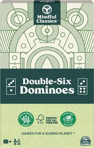Miniatura 9 de Mindful Classics, Juego de dominó de madera de doble seis, juegos clásicos sostenibles con estuche de almacenamiento de madera, para adultos y niños