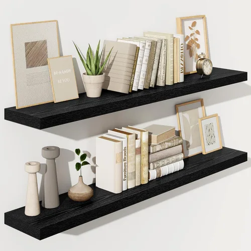 Miniatura 50 de Fun Memories Estantes flotantes – Estante de pared de 9.3 pulgadas de profundidad para decoración y almacenamiento – Estantería de exhibición