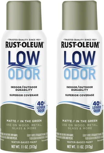 Miniatura 53 de Rust-Oleum Pintura en aerosol prémium de bajo olor, 11 onzas, concha marina brillante, paquete de 6 Seashell