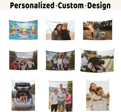 Miniatura 6 de Giabmiag Tapiz personalizado para subir imágenes personalizadas, telón de fondo para colgar en la pared, decoración de dormitorio, estética, 37 x 29