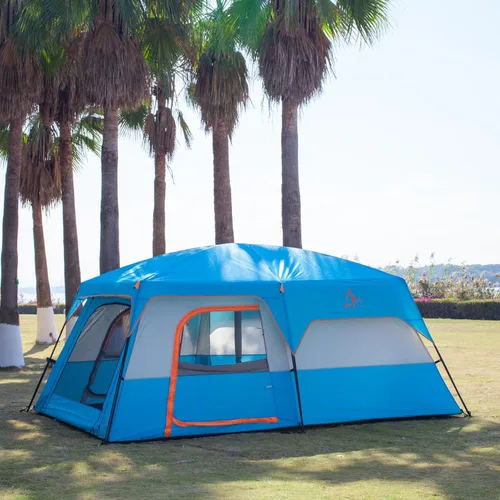Miniatura 10 de KTT Extra Large Tent 10-12-14 Person(Style-B),Family Cabin Tents,2 Rooms,3 Doors and 3 Windows with Mesh,Straight Wall,Waterproof,Double Layer,Big