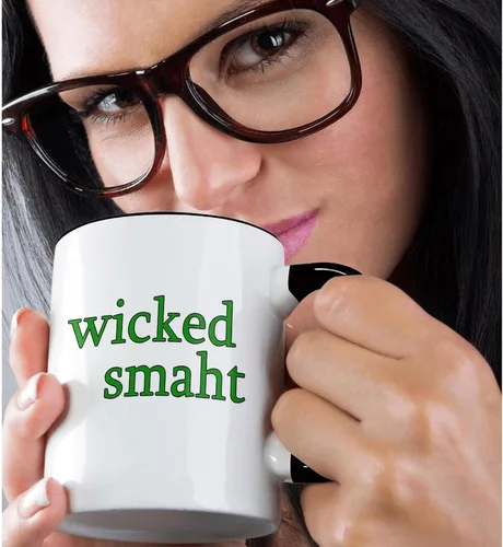 Miniatura 2 de 3dRose EvaDane - Citas divertidas - Wicked Smaht. Green. - Tazas (mug_193286_4)