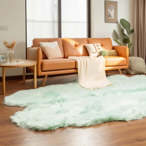 Miniatura 73 de Super Area Rugs - Alfombra de piel de oveja suave y esponjosa Gris oscuro