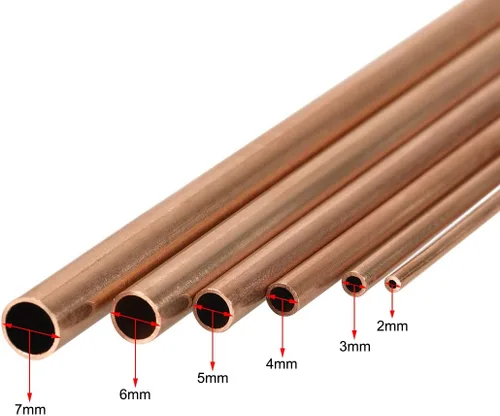Miniatura 3 de uxcell Tubo de cobre, 0.079 in, 0.118 in, 0.157 in, 0.197 in, 0.236 in, 0.276 in de diámetro exterior x 0.020 in, grosor de pared, 11.811 in