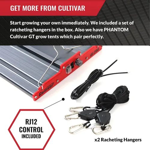 Miniatura 5 de PHANTOM Cultivar Luz LED GL250 para cultivo de plantas de interior, interruptor de espectro completo entre verduras y flores, control regulable