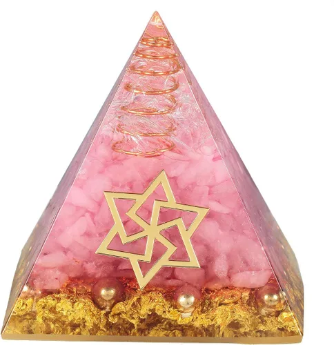 Miniatura 6 de Rockcloud Olivine - Generador de energía de piedra pirámide de orgón de alambre de cobre para meditación, equilibrio de reiki
