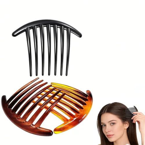 Peine francés de 7 dientes, 3 pinzas de plástico para el cabello, peines laterales para el cabello, accesorio para el cabello para mujeres y niñas,