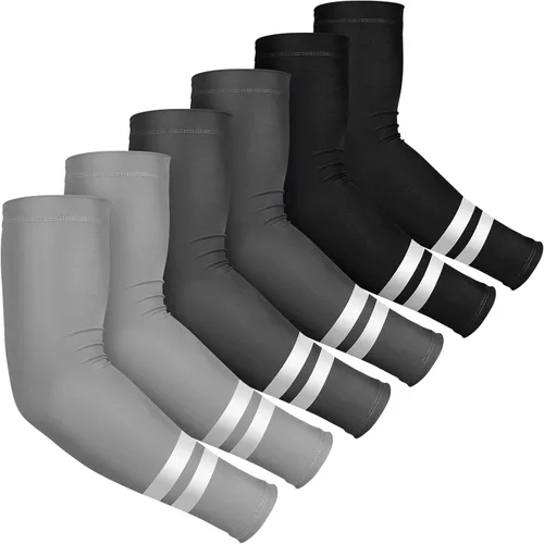 SATINIOR 6 pares de mangas de compresión para brazos con protección solar UV, para mujeres y hombres, golf, deportes al aire libre