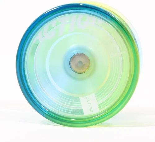 Action Yoyo - YoYo de plástico Fingerspin (translúcido azul verde desvanecido)