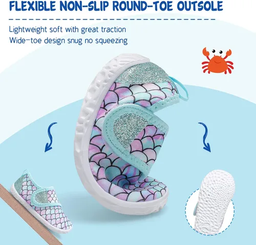 Miniatura 5 de LeIsfIt - Zapatos acuáticos tipo calcetines para niños y niñas, playa, transpirables, antideslizantes, dan la sensación de andar descalzo