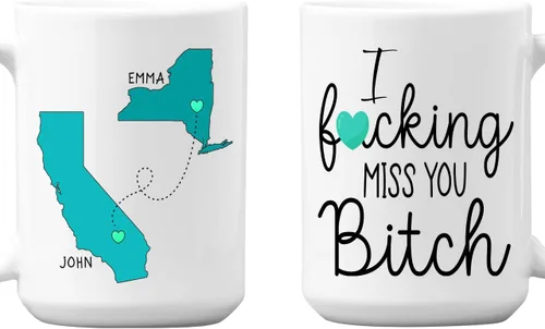Miniatura 7 de Tazas de café de cerámica personalizadas corazón dorado, nombre personalizado y est. para parejas, conjunto de dos, cumpleaños, aniversario, regalo