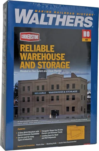 Miniatura 3 de Walthers Cornerstone Almacén confiable y almacenamiento 933-3014 HO Scale Model Railroad - Kit de estructura