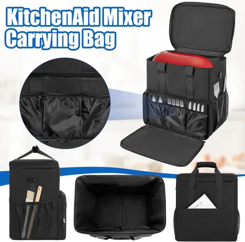 Miniatura 4 de TORIBIO Bolsa de almacenamiento para batidora de cocina compatible con KitchenAid y accesorios extra, bolsa/estuche portátil para batidora de 4.5